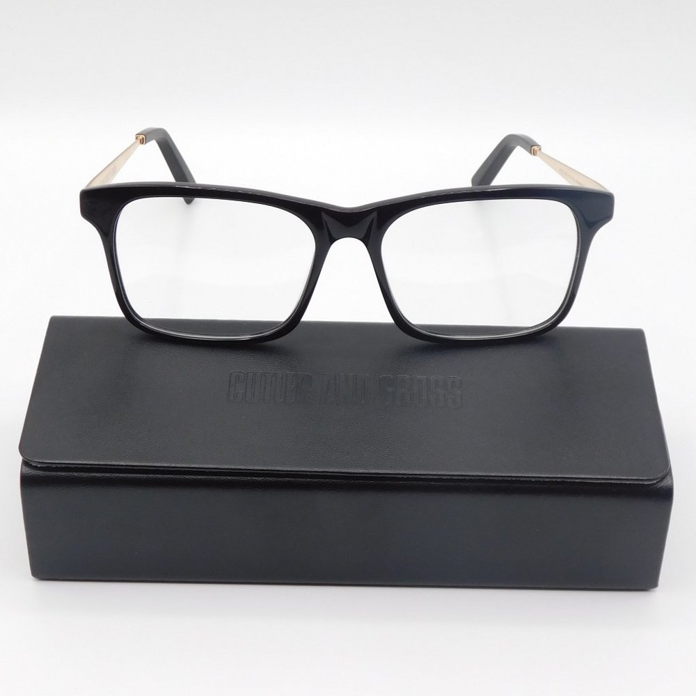 NEW CUTLER AND GROSS OF LONDON CGOP1175 BLACK GOLD SQUARE UNISEX EYEGLAS… - Picture 2 of 11